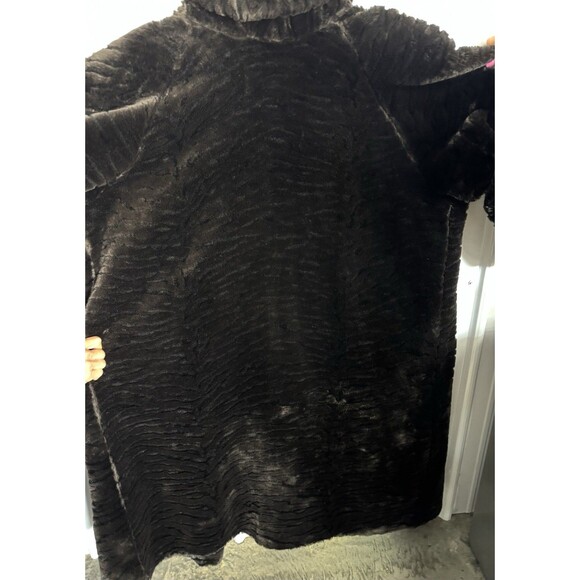 Vintage Monterey Fashions Full Length Chocolate Faux Fur Coat 3 XL  Made In USA - Picture 5 of 11